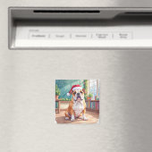 Engelse Bulldog Leraar Klaslokaal Kerstmuts Magneet (Insitu (Vaatwasser))