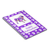 Engelse Bulldog Leuk Huisdier Silhouet Paarse PY&B Notitieboek (Rechterzijde)