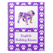 Engelse Bulldog Leuk Huisdier Silhouet Paarse PY&B Notitieboek (Voorkant)