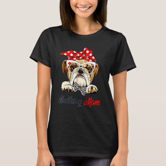 Engelse bulldog liefde schattig bully hond mam vro t-shirt (Voorkant)
