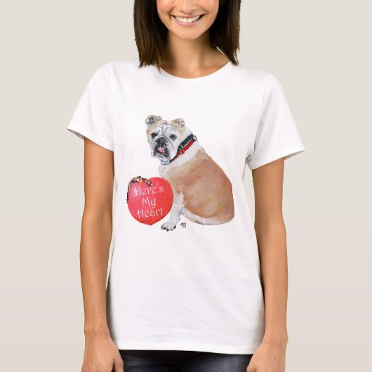 Engelse Bulldog Liefde T-shirt (Voorkant)