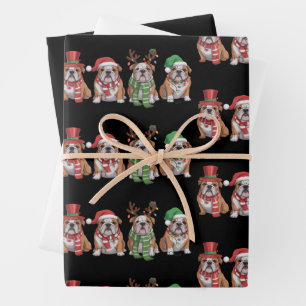 Engelse Bulldog Liefhebber Kersthuisdier Moeder Ke Inpakpapier Vel