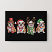 Engelse Bulldog Liefhebber Kerstmis Hond Moeder Ke Button (Voorkant)