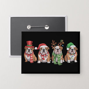 Engelse Bulldog Liefhebber Kerstmis Hond Moeder Ke Button
