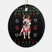 Engelse Bulldog Lights Santa Ugly Kerstmis Keramisch Ornament (Links)