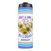 Engelse Bulldog Lover Sunflower Trainer Floral Thermosbeker (Voorkant)