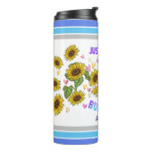 Engelse Bulldog Lover Sunflower Trainer Floral Thermosbeker (Gedraaid links)