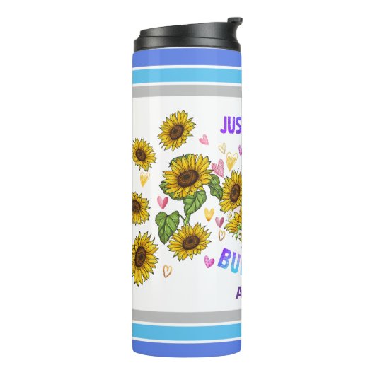 Engelse Bulldog Lover Sunflower Trainer Floral Thermosbeker (Gedraaid links)