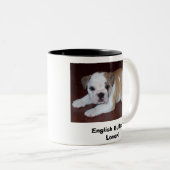 Engelse Bulldog Lover! Tweekleurige Koffiemok (Voorkant rechts)
