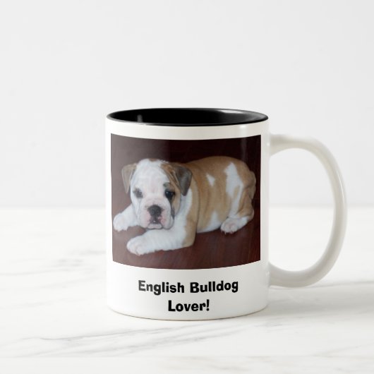 Engelse Bulldog Lover! Tweekleurige Koffiemok (Rechts)