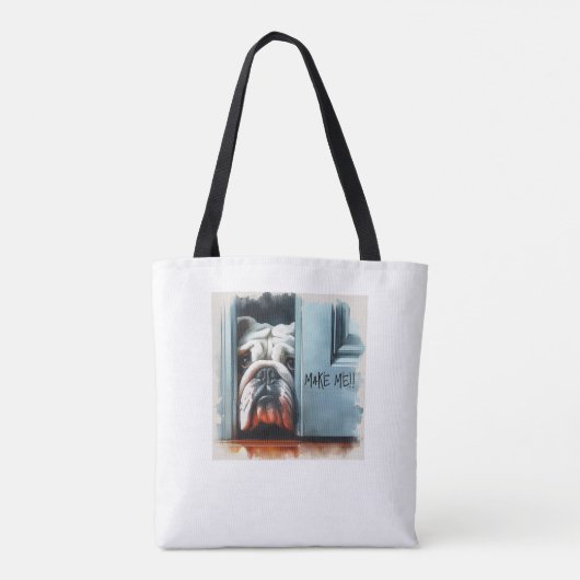 Engelse Bulldog Make Me! Tote bag (Achterkant)