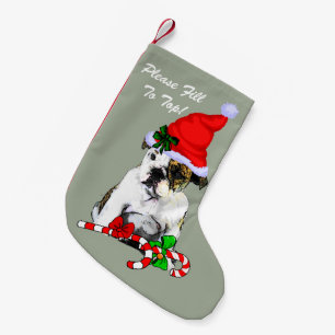 Engelse Bulldog Merry Kerstmis Kleine Kerstsok