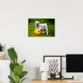 Engelse Bulldog met Ball Poster (Thuiskantoor)
