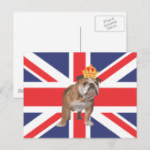 Engelse Bulldog met Crown and Union Jack Briefkaart (Voorkant / Achterkant)