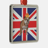 Engelse Bulldog met Crown and Union Jack Metalen Ornament (Rechts)