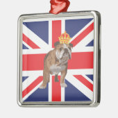 Engelse Bulldog met Crown and Union Jack Metalen Ornament (Links)