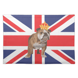 Engelse Bulldog met Crown and Union Jack Placemat