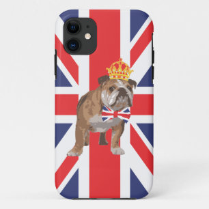 Engelse Bulldog met Crown en Union Jack Bow Stropd Case-Mate iPhone Case