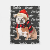 Engelse Bulldog met Dog's Name Pet Fleece Deken (Voorkant)