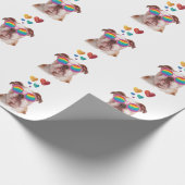 Engelse Bulldog met Hartjes Valentijnsdag  Cadeaupapier (Hoek)