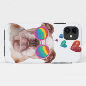 Engelse Bulldog met Hearts Valentijnsdag Case-Mate iPhone Case (Achterkant (horizontaal))