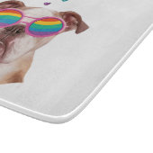 Engelse Bulldog met Hearts Valentijnsdag Snijplank (Hoek)