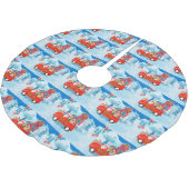 Engelse Bulldog met kerstcadeau Truck Snow Kerstboom Rok (Gekanteld)