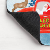 Engelse Bulldog met kerstcadeau Truck Snow Muismat (Hoek)