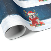 Engelse Bulldog met kerstcadeaus Cadeaupapier (Rol Hoek)