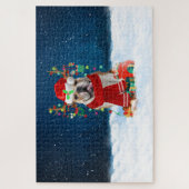 Engelse Bulldog met kerstcadeaus Legpuzzel (Verticaal)