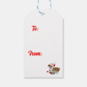 Engelse Bulldog Met Kerstverlichting  Cadeaulabel (Achterkant)