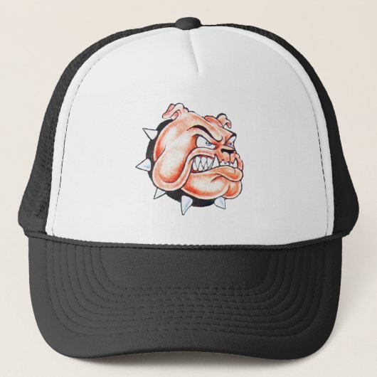 Engelse Bulldog met kraag Trucker Pet (Voorkant)