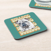 Engelse Bulldog met Retro Font Bier Onderzetter (Linkerzijde)