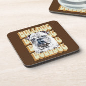 Engelse Bulldog met Retro Font Bier Onderzetter (Linkerzijde)
