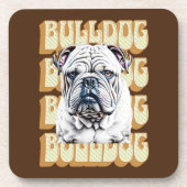 Engelse Bulldog met Retro Font Bier Onderzetter (Voorkant)