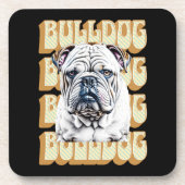 Engelse Bulldog met Retro Font Bier Onderzetter (Voorkant)
