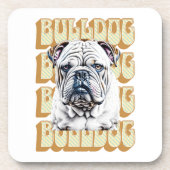 Engelse Bulldog met Retro Font Bier Onderzetter (Voorkant)