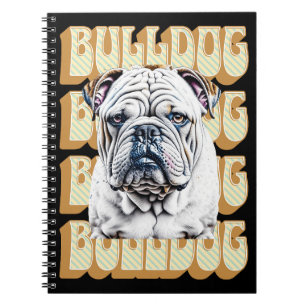 Engelse Bulldog met Retro Font Notitieboek