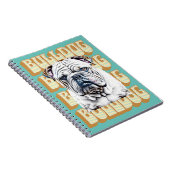 Engelse Bulldog met Retro Font Notitieboek (Rechterzijde)