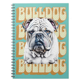 Engelse Bulldog met Retro Font Notitieboek