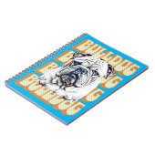 Engelse Bulldog met Retro Font Notitieboek (Linkerzijde)