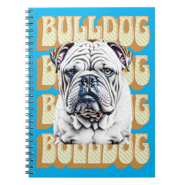 Engelse Bulldog met Retro Font Notitieboek