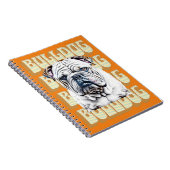 Engelse Bulldog met Retro Font Notitieboek (Rechterzijde)