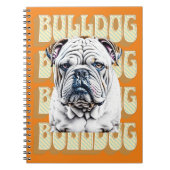 Engelse Bulldog met Retro Font Notitieboek (Voorkant)