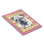 Engelse Bulldog met Retro Font Notitieboek (Rechterzijde)