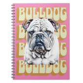Engelse Bulldog met Retro Font Notitieboek (Voorkant)