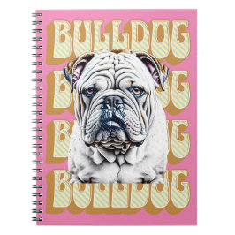 Engelse Bulldog met Retro Font Notitieboek