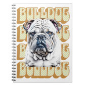 Engelse Bulldog met Retro Font Notitieboek (Voorkant)