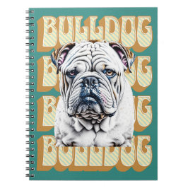 Engelse Bulldog met Retro Font Notitieboek