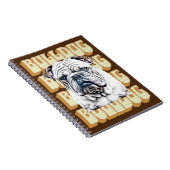 Engelse Bulldog met Retro Font Notitieboek (Rechterzijde)
